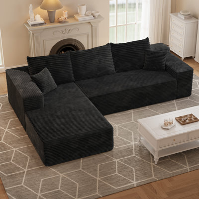 Latitude Run® No Assembly Required 2 - Piece Corduroy Sofa